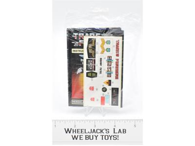 Prowl Decal Sticker Sheet PACKET G1 Transformers 1985 Vintage Hasbro