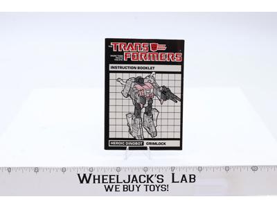 Grimlock Instruction Manual Booklet 1985 Hasbro G1 Transformers
