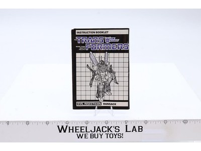 Ransack Action Figure Instruction Manual Booklet 1985 Hasbro G1 Transformers