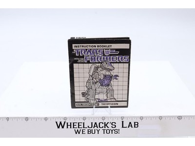 Trypticon Action Figure Instruction Booklet Manual 1986 G1 Transformers Vintage
