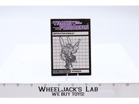 Kickback Action Figure Instruction Manual Booklet 1984 Hasbro G1 Transformers