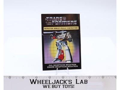 Megatron CANADIAN Instruction Manual Booklet Vintage Hasbro G1 Transformers