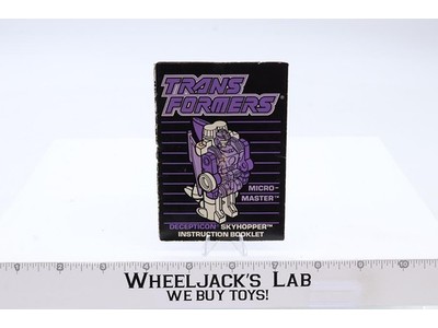Skyhopper Instruction Booklet Manual 1989 G1 Transformers Vintage