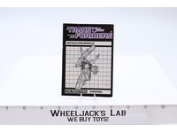 Shrapnel Action Figure Instruction Booklet Manual 1984 Vintage G1 Transformers