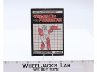 Blurr Instructions Manual Booklet 1986 Hasbro G1 Transformers Vintage