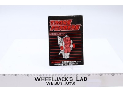 Groundshaker Instruction Manual Booklet Figure 1989 Hasbro G1 Transformers