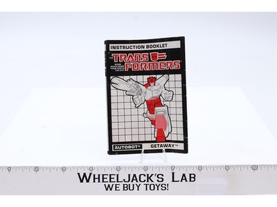 Getaway Action Figure Instructions Manual Booklet Sheet 1987 G1 Transformers