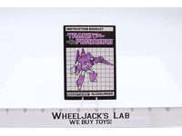 Slugslinger Action Figure Instruction Manual 1987 Hasbro G1 Transformers Vintage