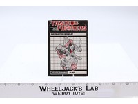 Slag Figure Instruction Manual Booklet 1985 G1 Transformers