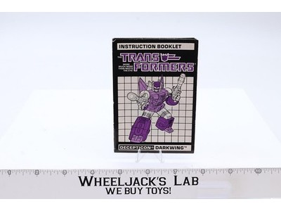 Darkwing Action Figure Instruction Manual 1988 Hasbro G1 Transformers