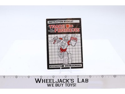 Doublecross Action Figure Instruction Manual Booklet 1987 Hasbro G1 Transformers