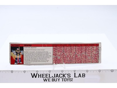 Rewind Action Figure Tech Spec 1986 Vintage Hasbro G1 Transformers