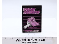 Airwave Instructions Manual Booklet 1989 Hasbro G1 Transformers