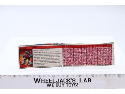 Slag Action Figure Tech Spec 1985 Vintage Hasbro G1 Transformers