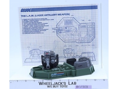 L.A.W. Laser Artillery Weapon 100% Complete G.I. Joe 1986 Hasbro Vintage Vehicle