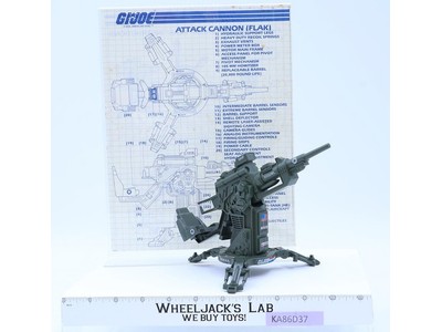 FLAK Cannon 100% Complete G.I. Joe Hasbro 1982 Vintage Vehicle Action Figure