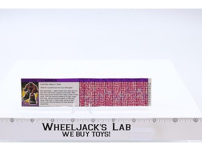 Flywheels Action Figure Tech Spec 1987 Vintage Hasbro G1 Transformers