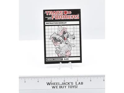 Slag Action Figure Instruction Manual Booklet 1985 Hasbro G1 Transformers