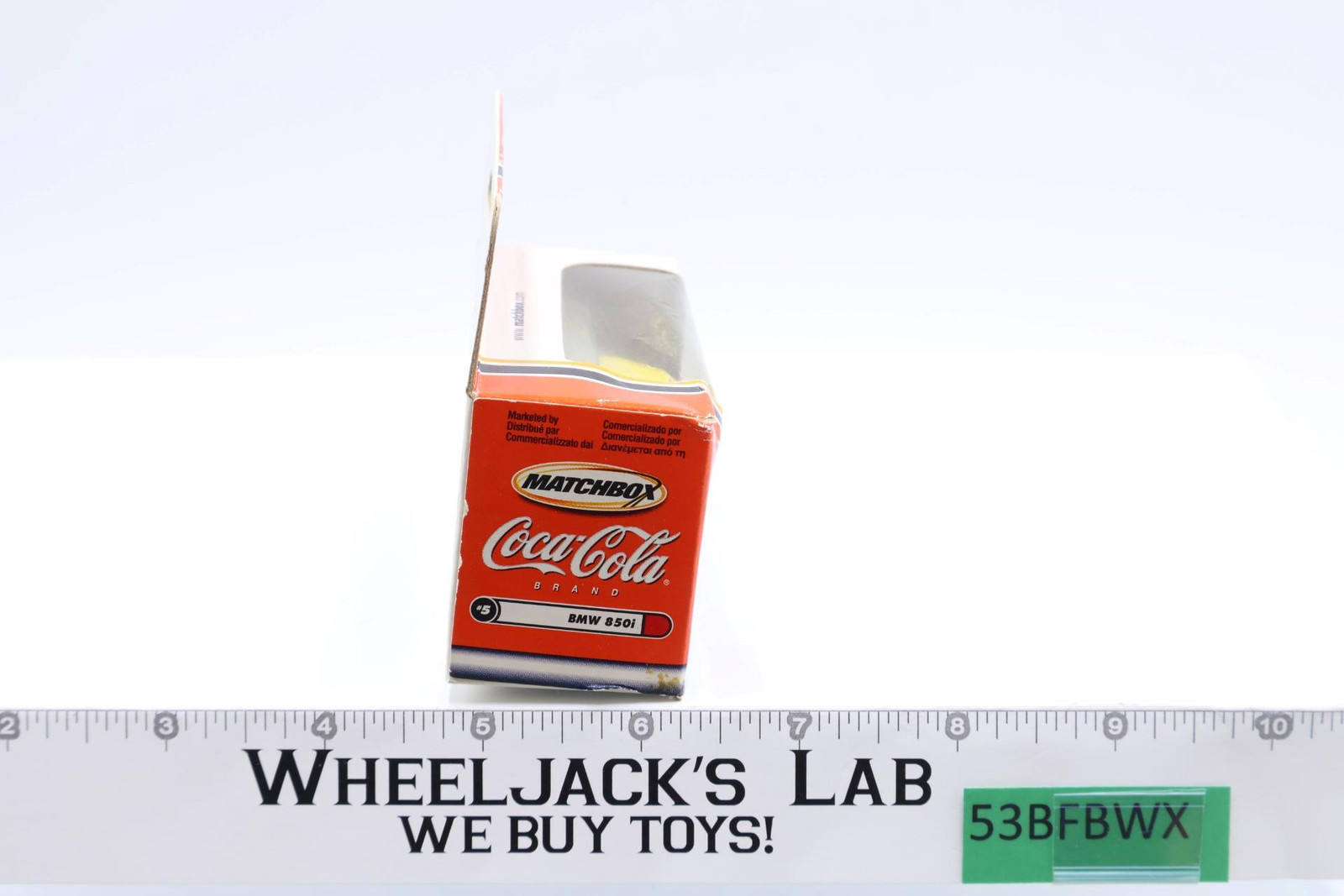 BMW 850i 2000 Matchbox Coca-Cola #92358 Yellow NEW MISB