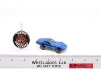 Custom Corvette Blue 1967 1968 Redline Hot Wheels Mattel Vintage RL w/ Button HK