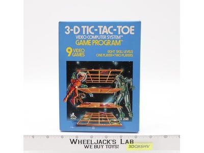 3-D TIc-Tac-Toe W/ Box + Manual ATARI 2600 1980 Vintage Game Cartridge