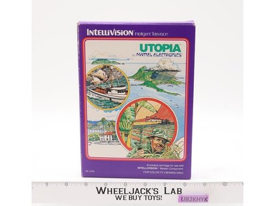 Utopia W/ Box + Manual Intellivision 1981 Mattel Electronics Game Cartridge