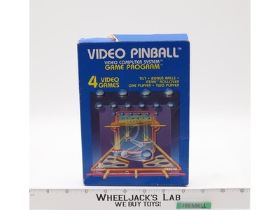 Video Pinball W/ Box + Manual ATARI 2600 1980 Vintage Game Cartridge