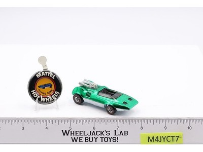 Peeping Bomb Emerald Green w/ Button 1969 1970 Redline Hot Wheels Mattel Vtg RL