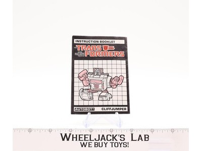 Cliffjumper MAIL AWAY USA English Instruction Manual 1986 1987 G1 Transformers