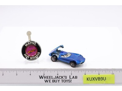 Turbofire Blue 1968 1969 Redline Hot Wheels Mattel Vintage RL w/ Button
