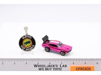 Mighty Maverick NUCLEAR HOT PINK 1969 1970 Redline Hot Wheels Mattel Vtg BUTTON