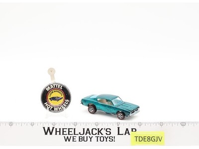 Custom Barracuda Aqua White Int 1967 1968 Hot Wheels Redline Mattel Vtg Button