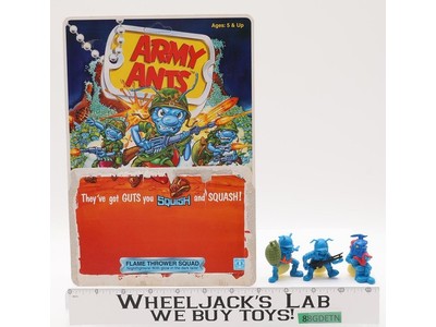 Flame Thrower Squad Army Ants Blue Complete 1987 Hasbro Action Figure Set W/Card
