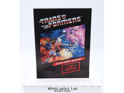 Tech Spec Manual S.T.A.R.S. G1 Transformers More Than Meets the Eye Vintage
