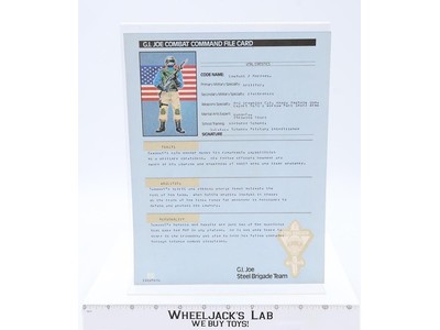 Steel Brigade Team Combat Command File Card Figure Letter GI Joe Vintage