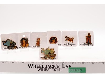 Lot of 7 Collectible Pins Aladdin Genie Jasmine Rajah Jafar Disney Vintage
