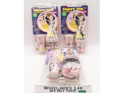 Lot of 3 Party Packs for 8 Beauty and the Beast Disney 65PC Set 1990s NEW Sealed