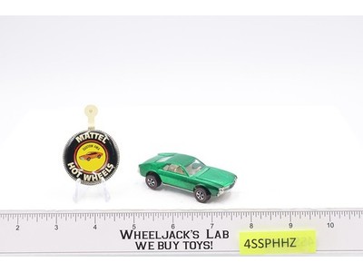 Custom AMX Green 1968 1969 Redline Hot Wheels Mattel Vtg RL White Int w/ Button