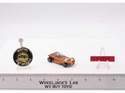 Beatnik Bandit Orange 1968 Hot Wheels Mattel Vtg Redline Ed Roth Revell w/Button