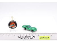 Custom Corvette Green 1968 Redline Hot Wheels Mattel Vtg RL w/ Button HK