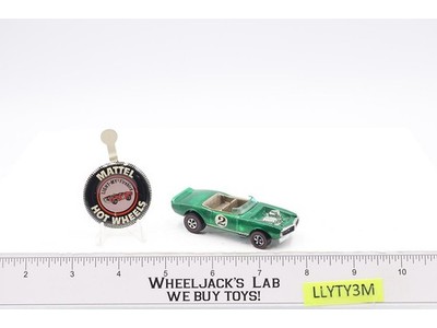Light My Firebird Green 1969 1970 Mattel Hot Wheels Vintage Redline RL w/ Button