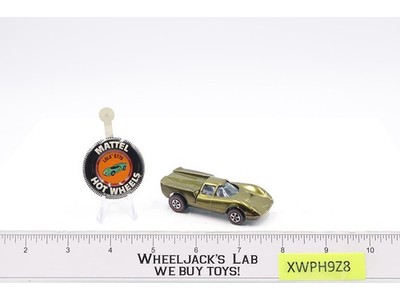 Lola GT70 OLIVE 1969 Redline Hot Wheels Mattel Vintage RL w/ Button