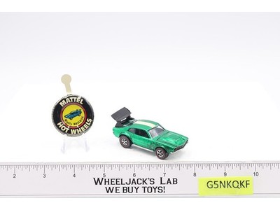 Mighty Maverick GREEN 1969 1970 Hot Wheels Redline Mattel RL w/ Spoiler & Button