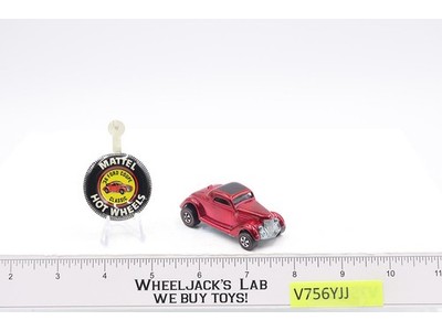 Classic '36 Ford Coupe ROSE 1968 1969 Redline Hot Wheels Mattel Vtg RL w/ Button