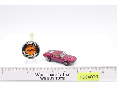 Custom Mustang Rose Pink WHITE INT 1968 Redline Hot Wheels Mattel Vtg w/ Button