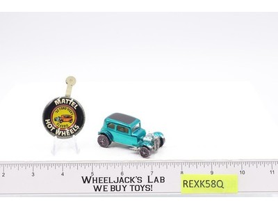 Classic '32 Ford Vicky Aqua 1968 1969 Hot Wheels Vtg Redline w/Button OPEN SHOCK