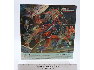 Rodimus Prime Insert Poster Glow In The Dark 1986 G1 Transformers Vintage