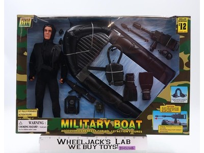Military Boat W/ 12" Action Figure Power Team NEW SEALED