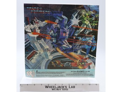 Metroplex Blurr Insert Poster Glow In The Dark 1985 G1 Transformers Vintage