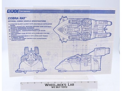 Cobra Rat 1991 ORIGINAL Instructions Blueprints G.I. Joe Hasbro Action Figure